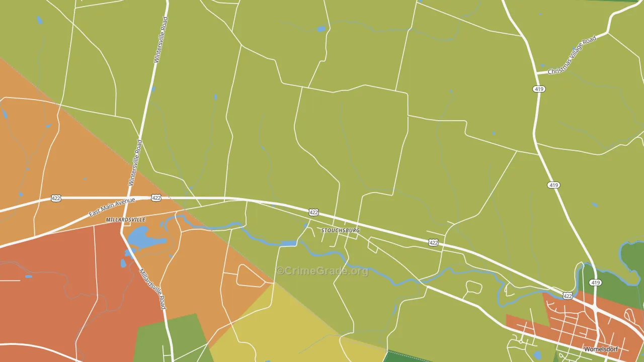 Stouchsburg, PA Map of Arson Rates