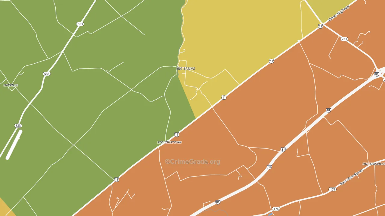 Stoughstown, PA Map of Arson Rates