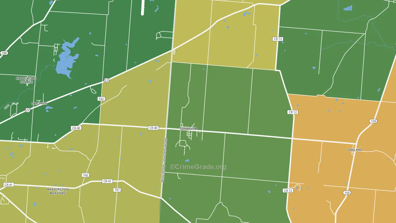 Stoutsville, OH Map of Arson Rates