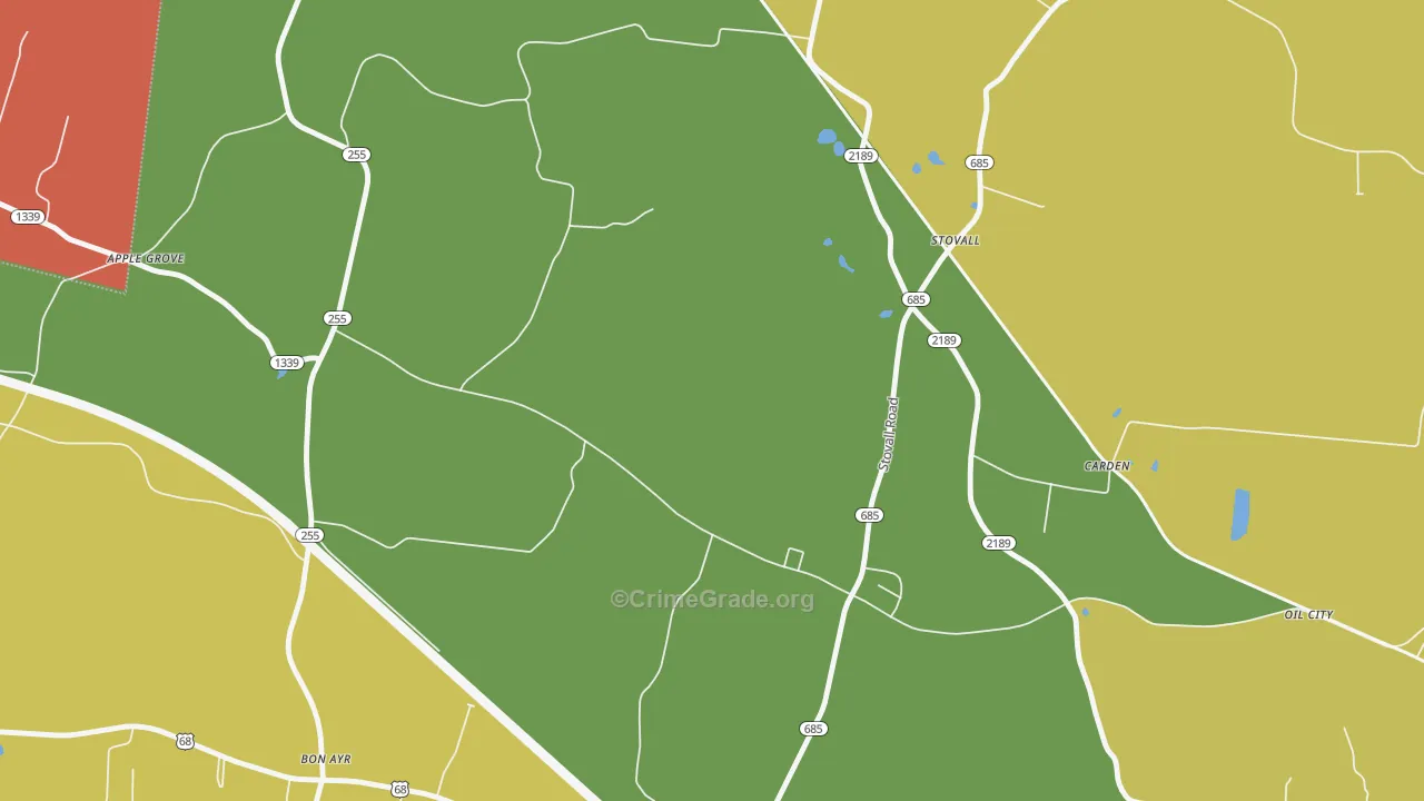 Stovall, KY Map of Arson Rates