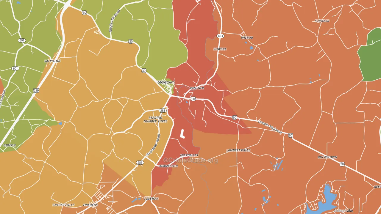 Stoystown, PA Map of Arson Rates