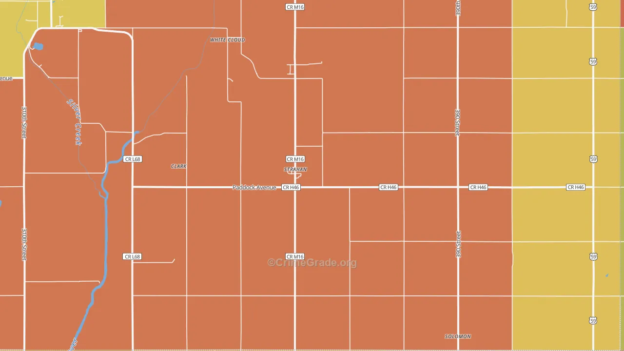 Strahan, IA Map of Arson Rates