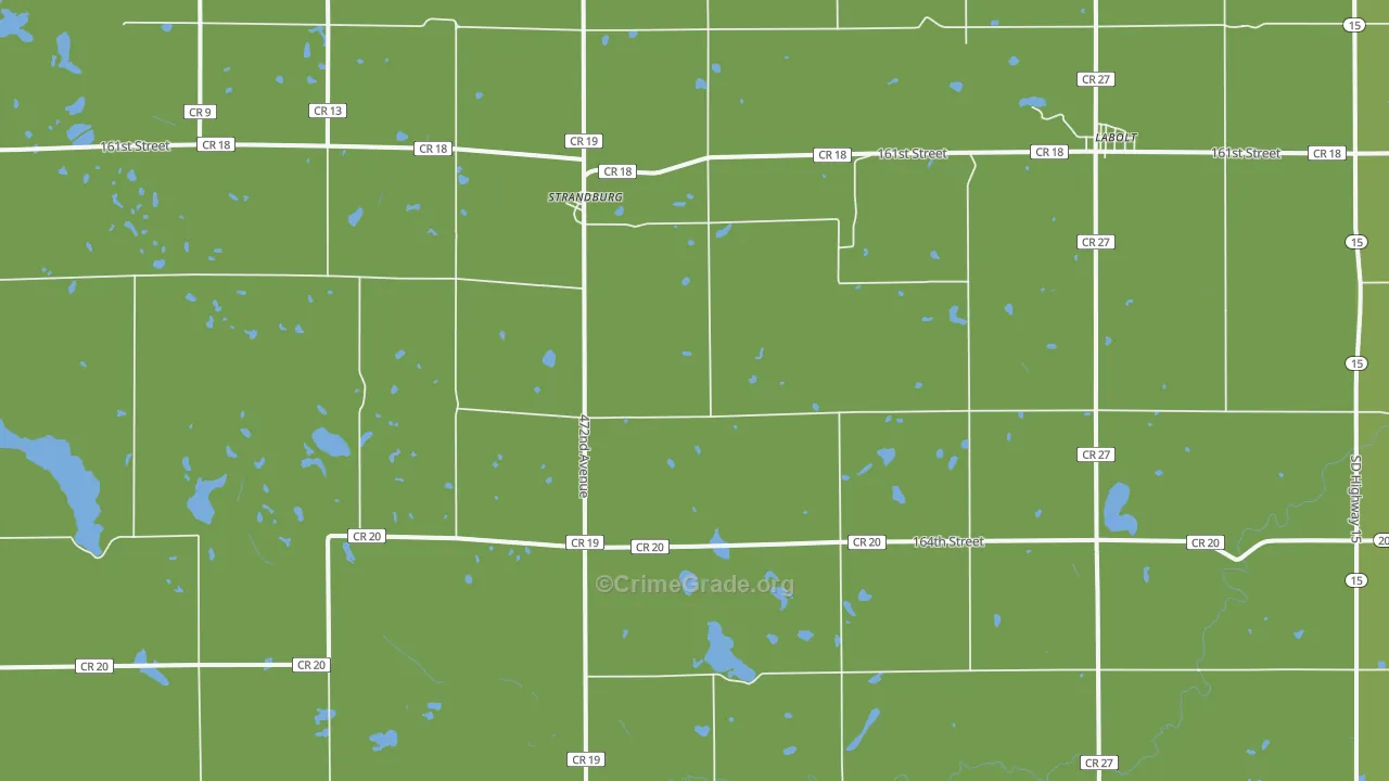 Strandburg, SD Map of Arson Rates