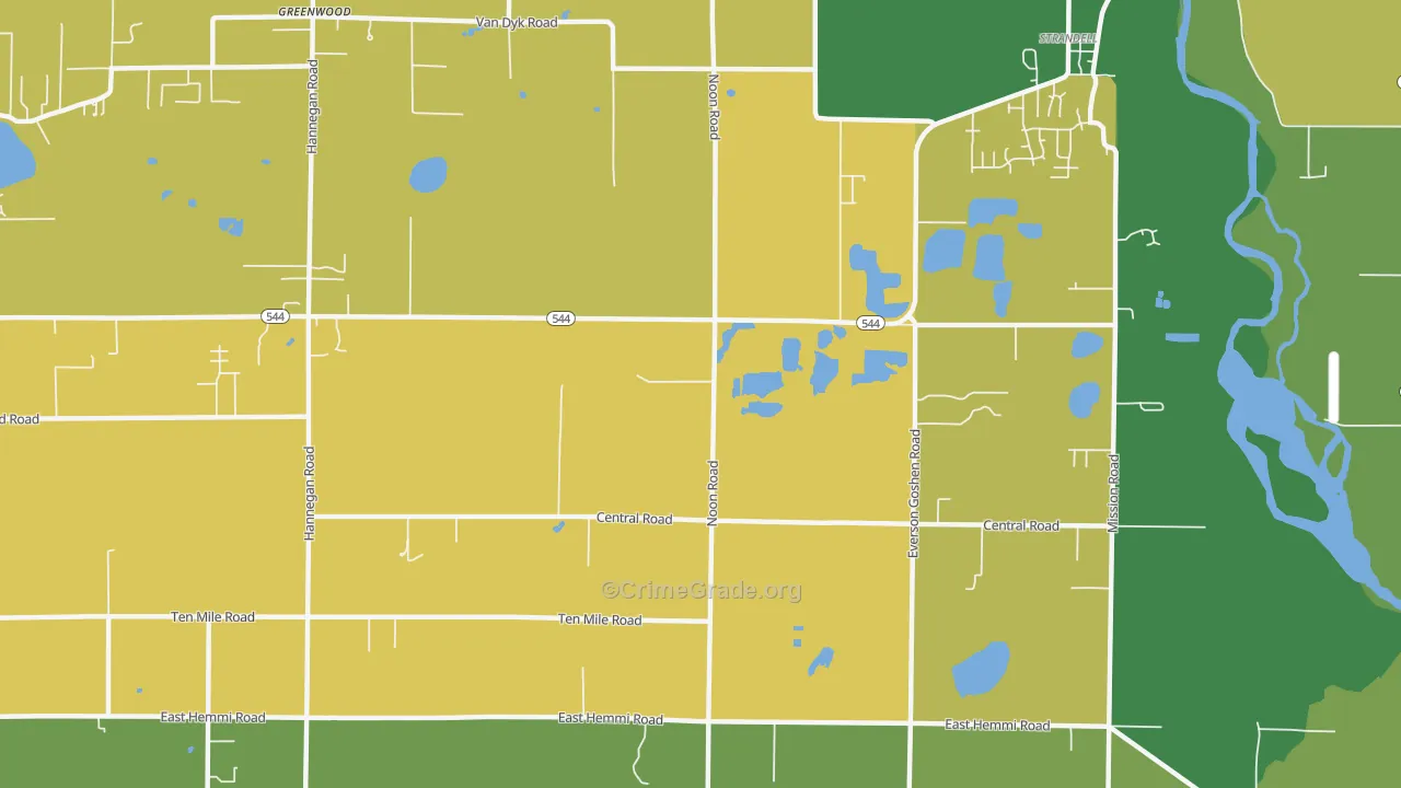 Strandell, WA Map of Arson Rates