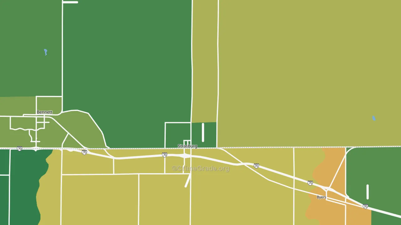 Strasburg, CO Map of Arson Rates