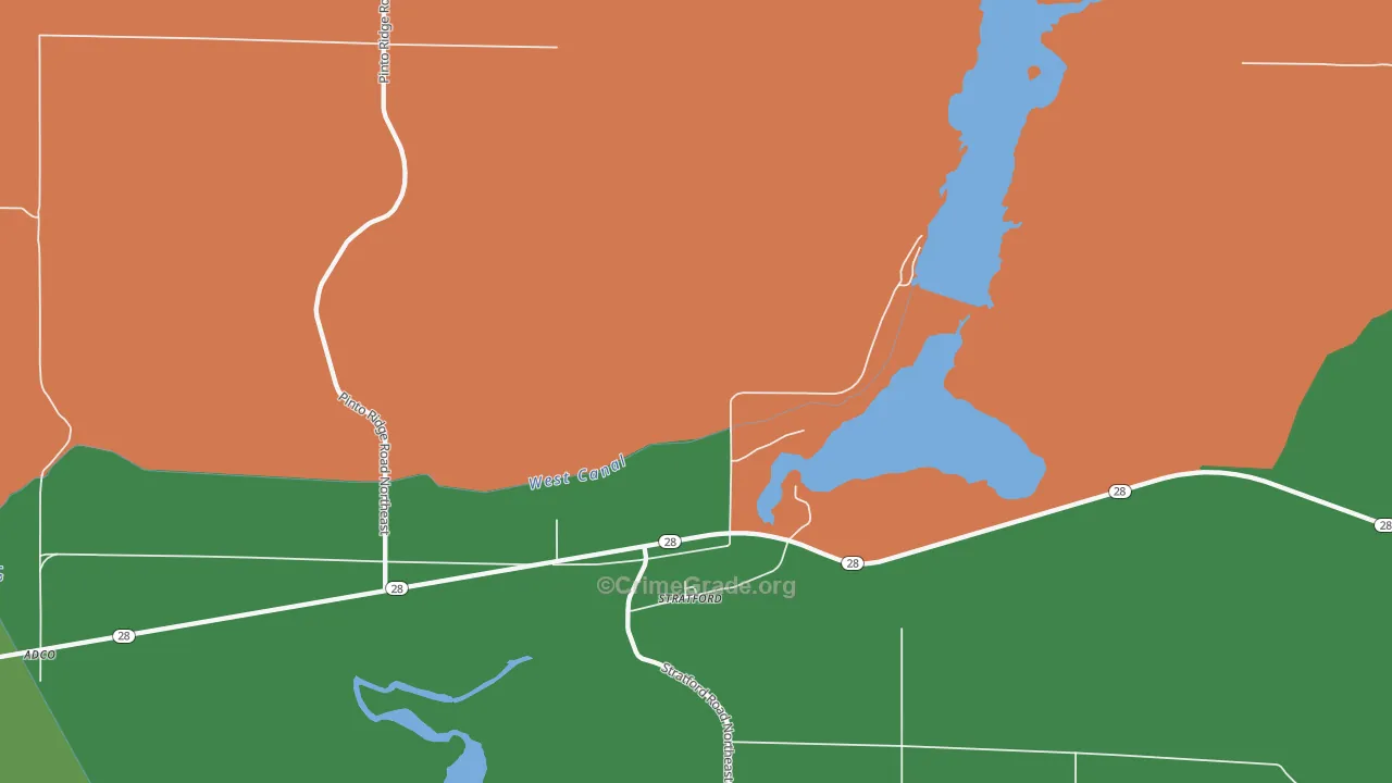 Stratford, WA Map of Arson Rates