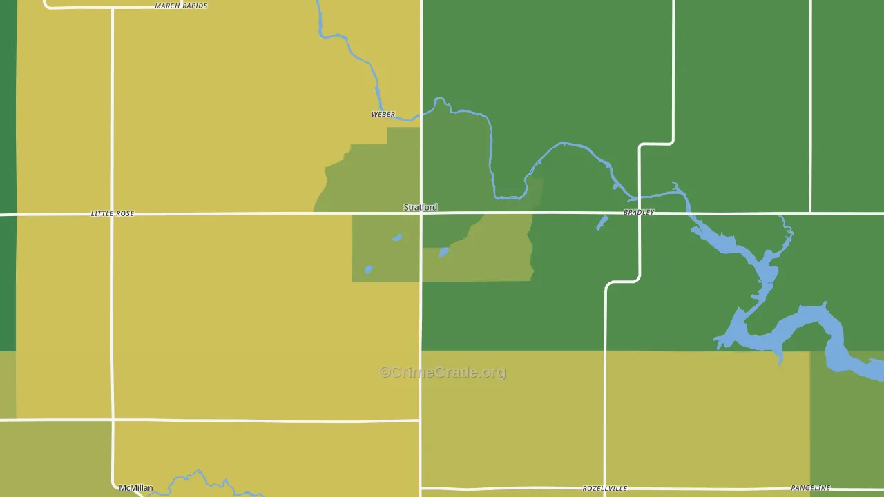 Stratford, WI Map of Arson Rates
