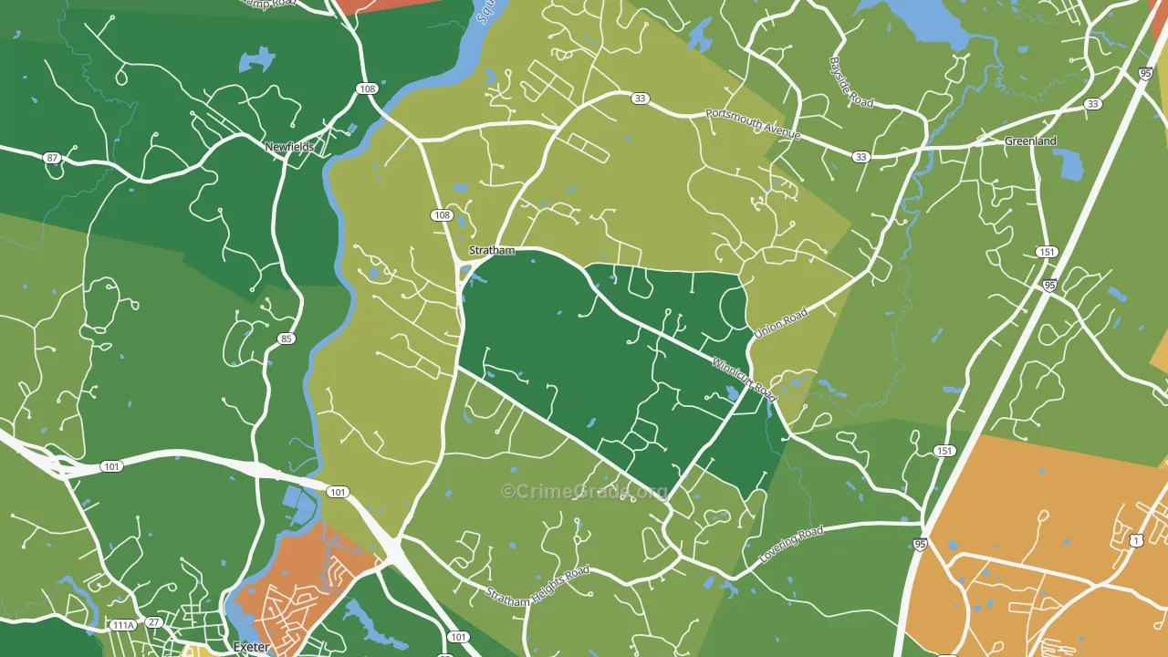 Stratham, NH Map of Arson Rates