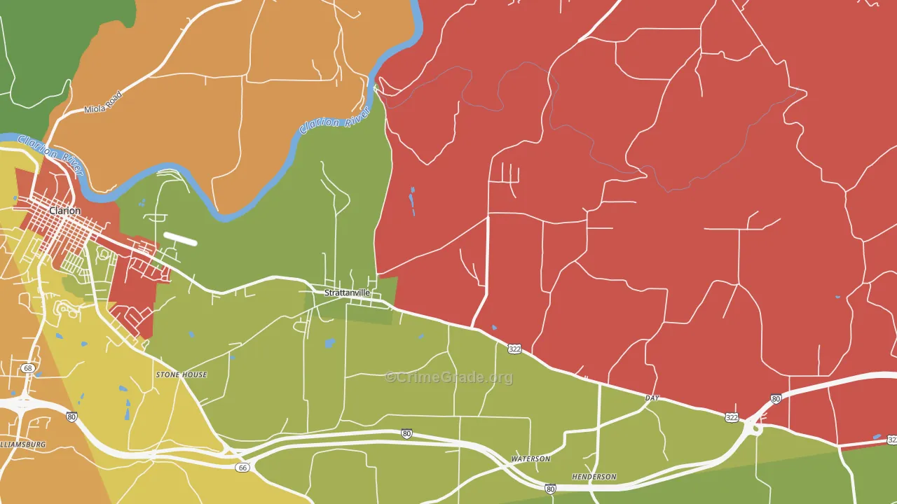 Strattanville, PA Map of Arson Rates