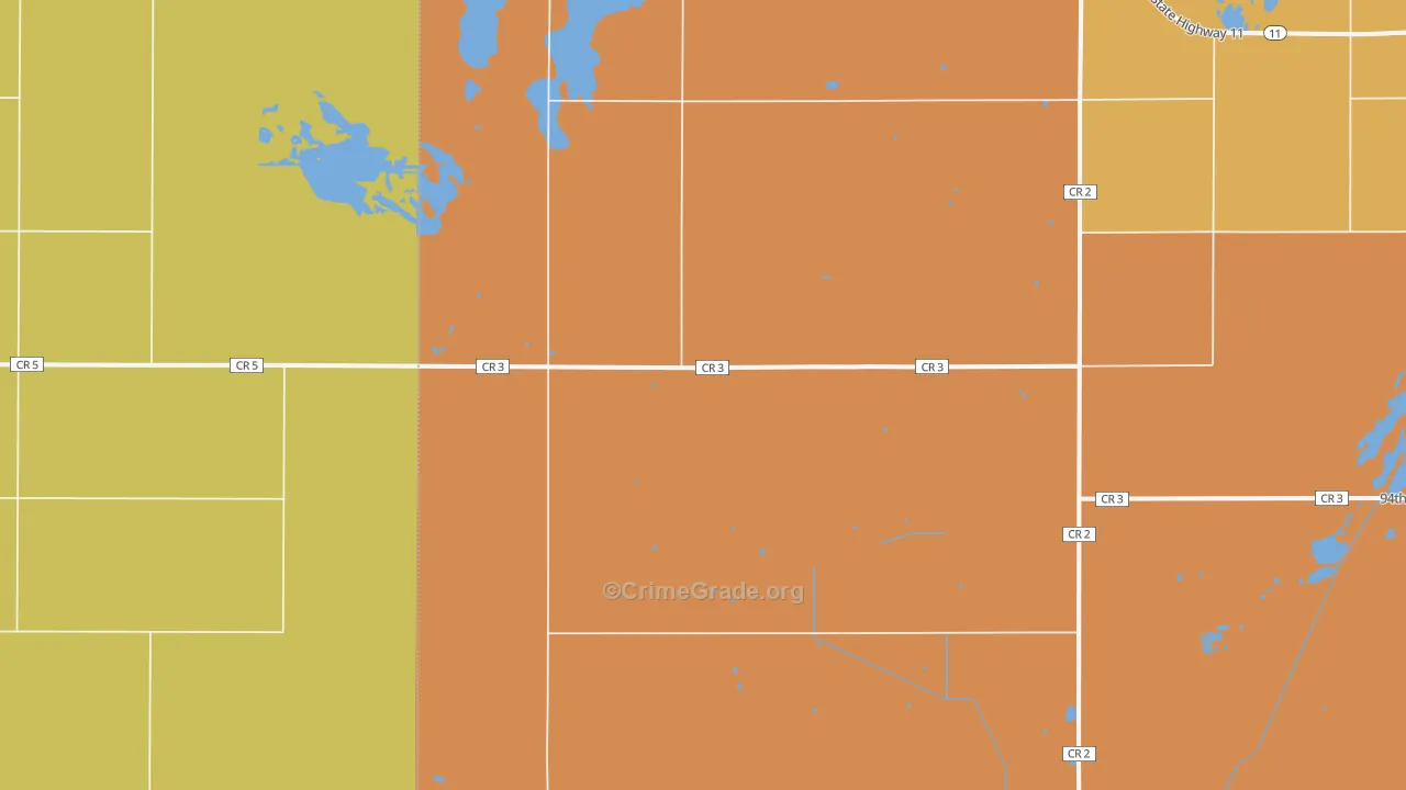 Straubville, ND Map of Arson Rates