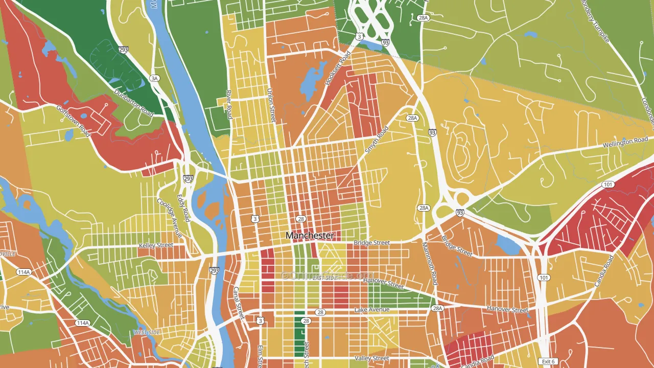 Straw-Smyth, Manchester, NH Map of Arson Rates