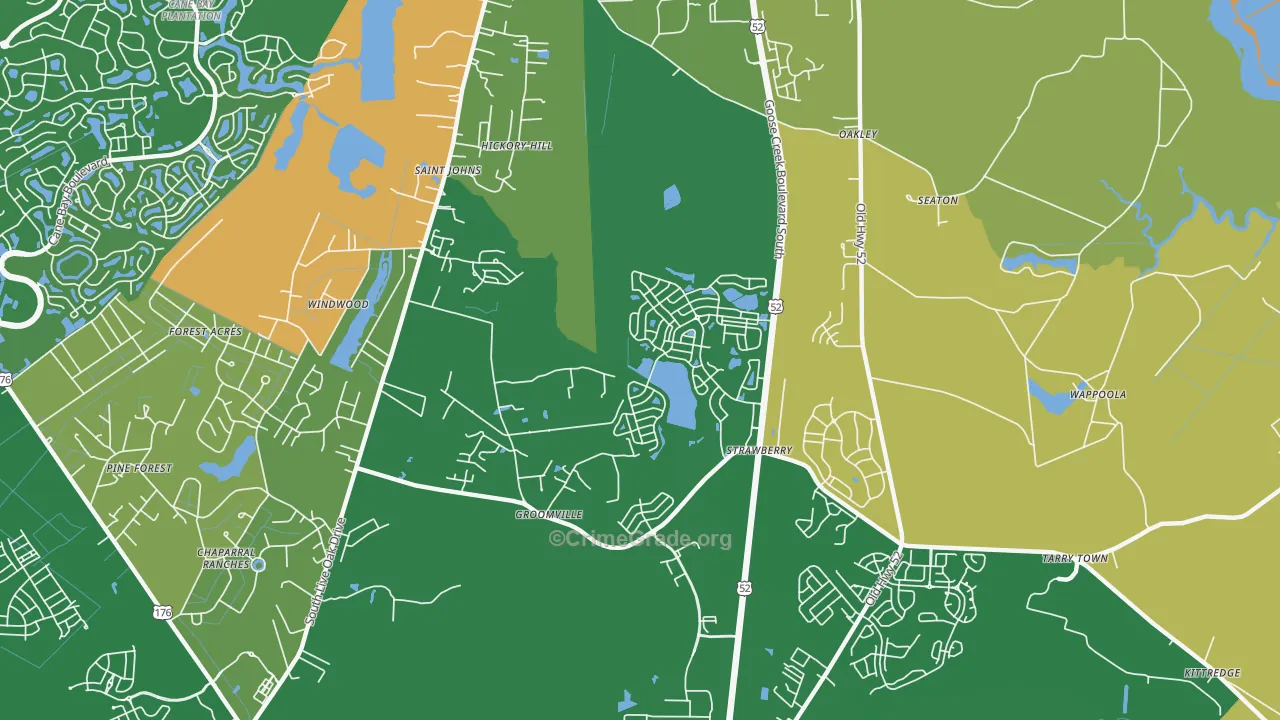 Strawberry, SC Map of Arson Rates