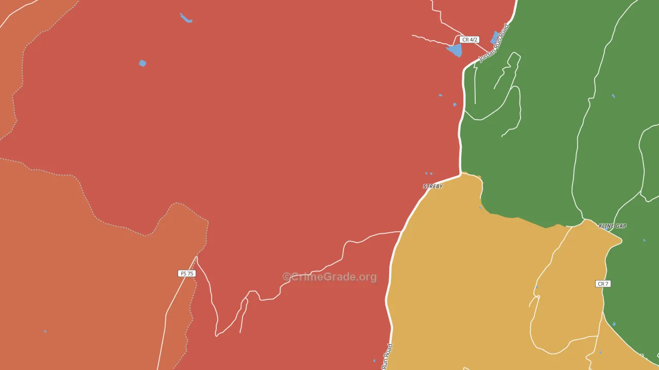 Streby, WV Map of Arson Rates