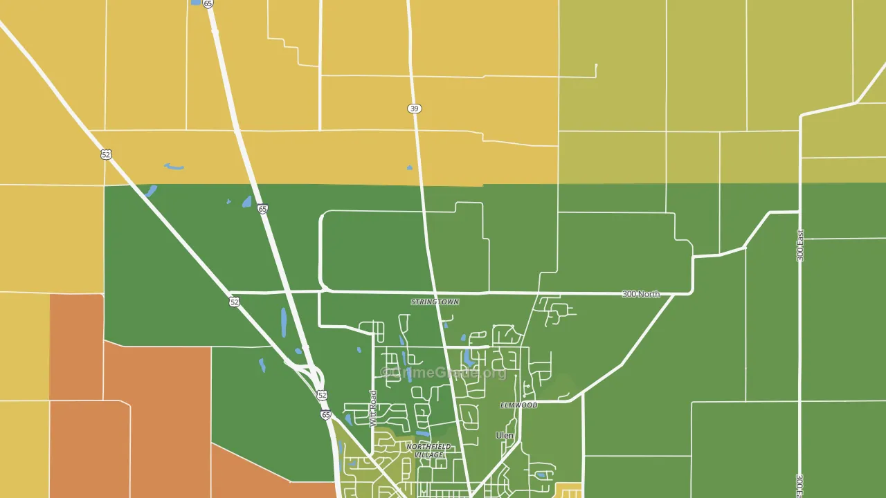 Stringtown, IN Map of Arson Rates