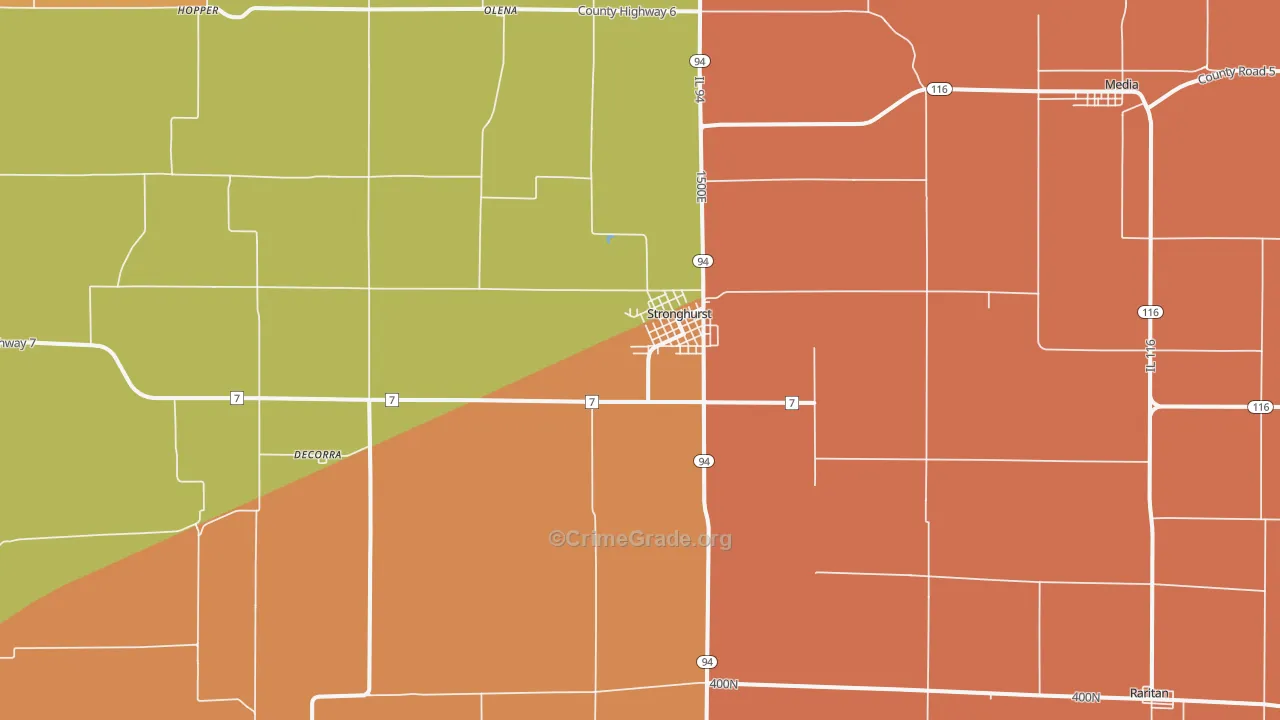 Stronghurst, IL Map of Arson Rates