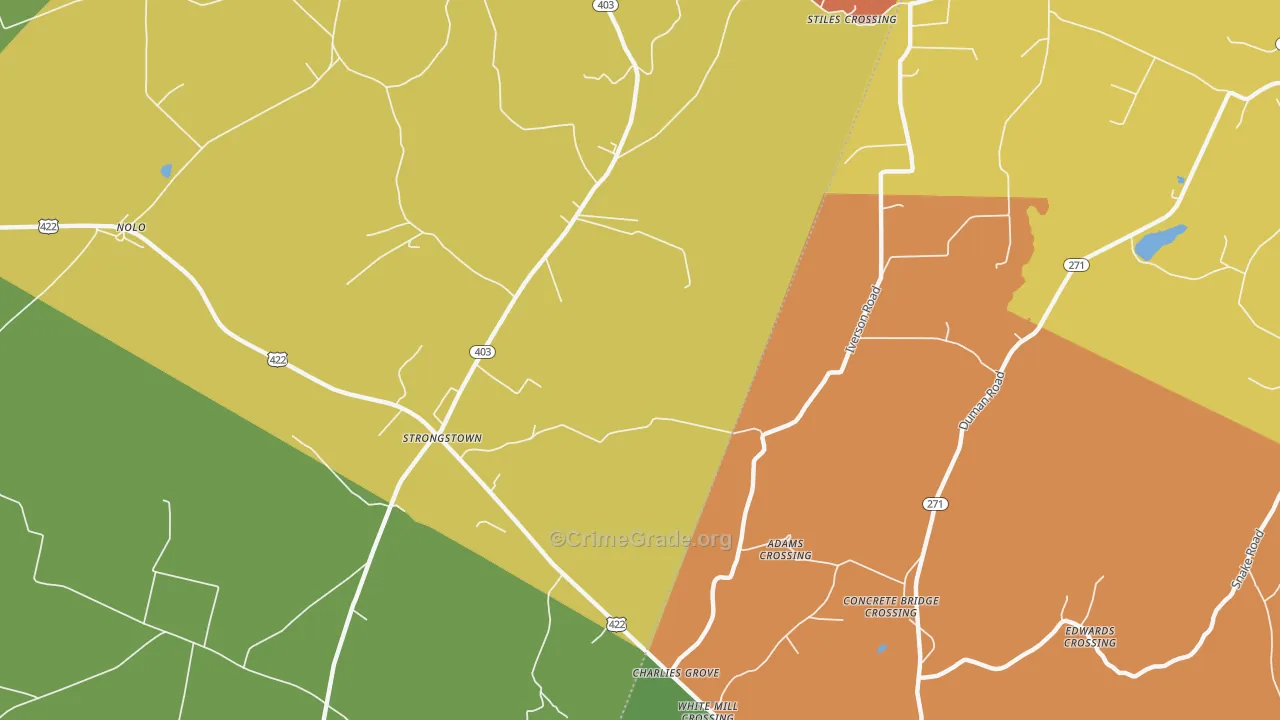 Strongstown, PA Map of Arson Rates