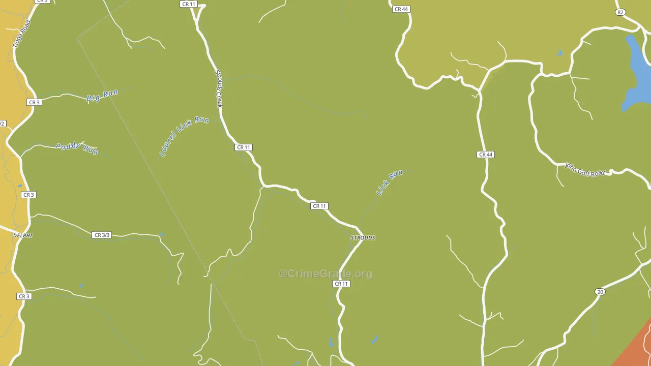 Strouds, WV Map of Arson Rates