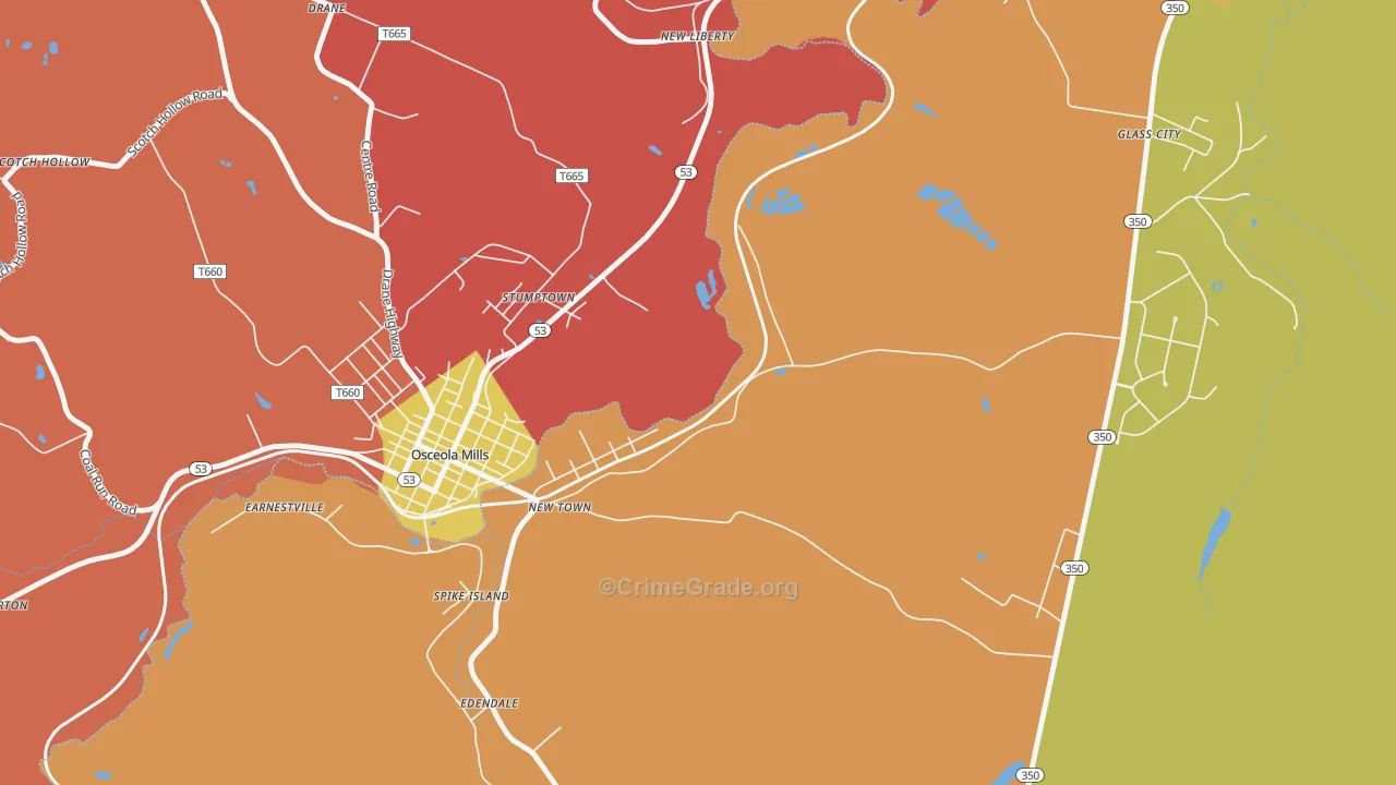 Stumptown, PA Map of Arson Rates