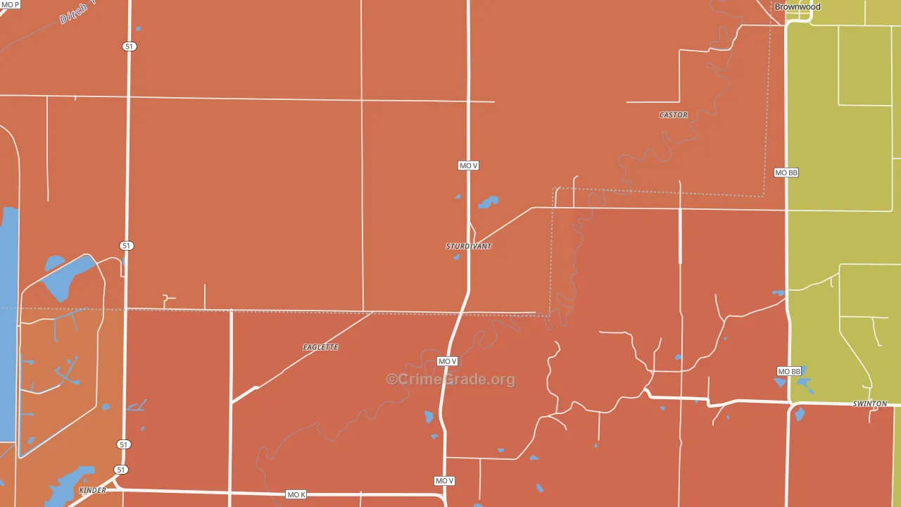 Sturdivant, MO Map of Arson Rates