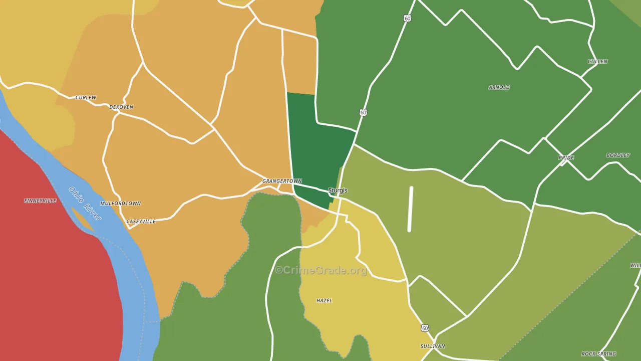 Sturgis, KY Map of Arson Rates