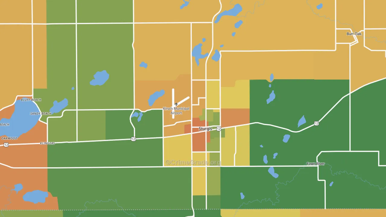 Sturgis, MI Map of Arson Rates