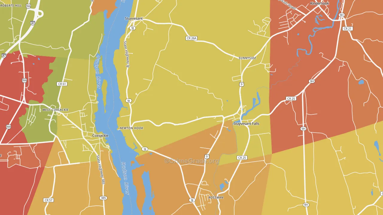Stuyvesant, NY Map of Arson Rates