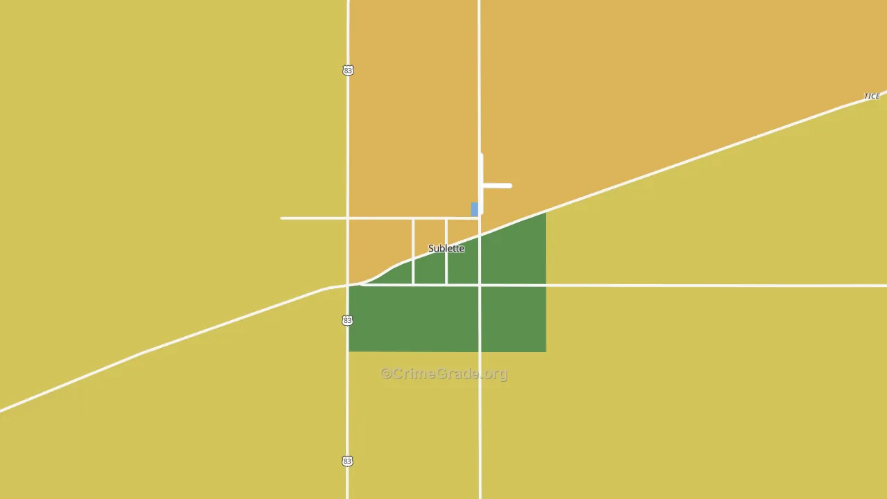 Sublette, KS Map of Arson Rates