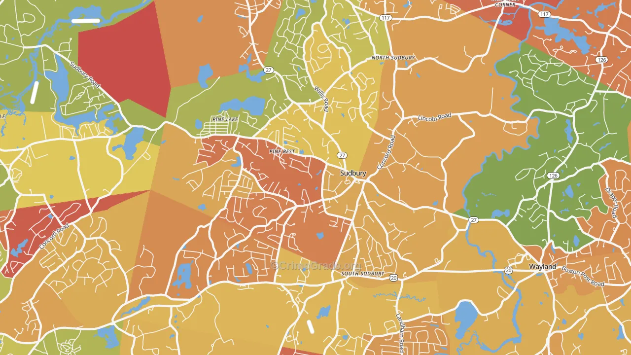 Sudbury, MA Map of Arson Rates
