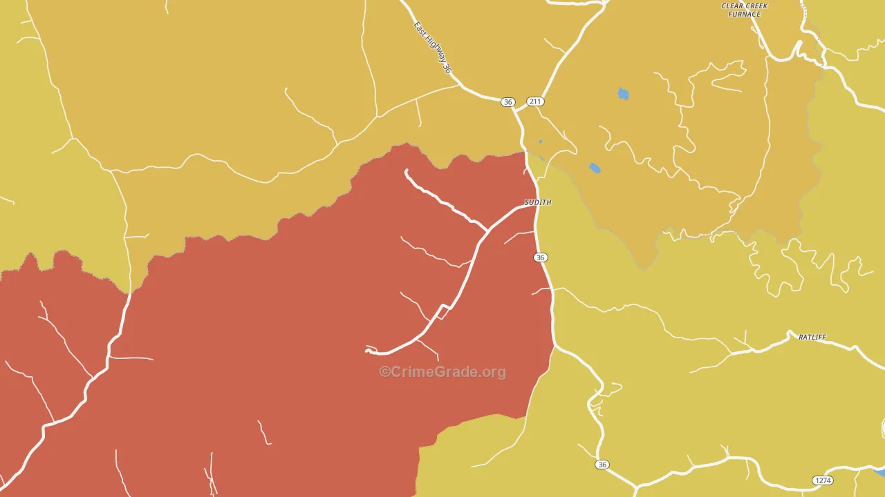 Sudith, KY Map of Arson Rates
