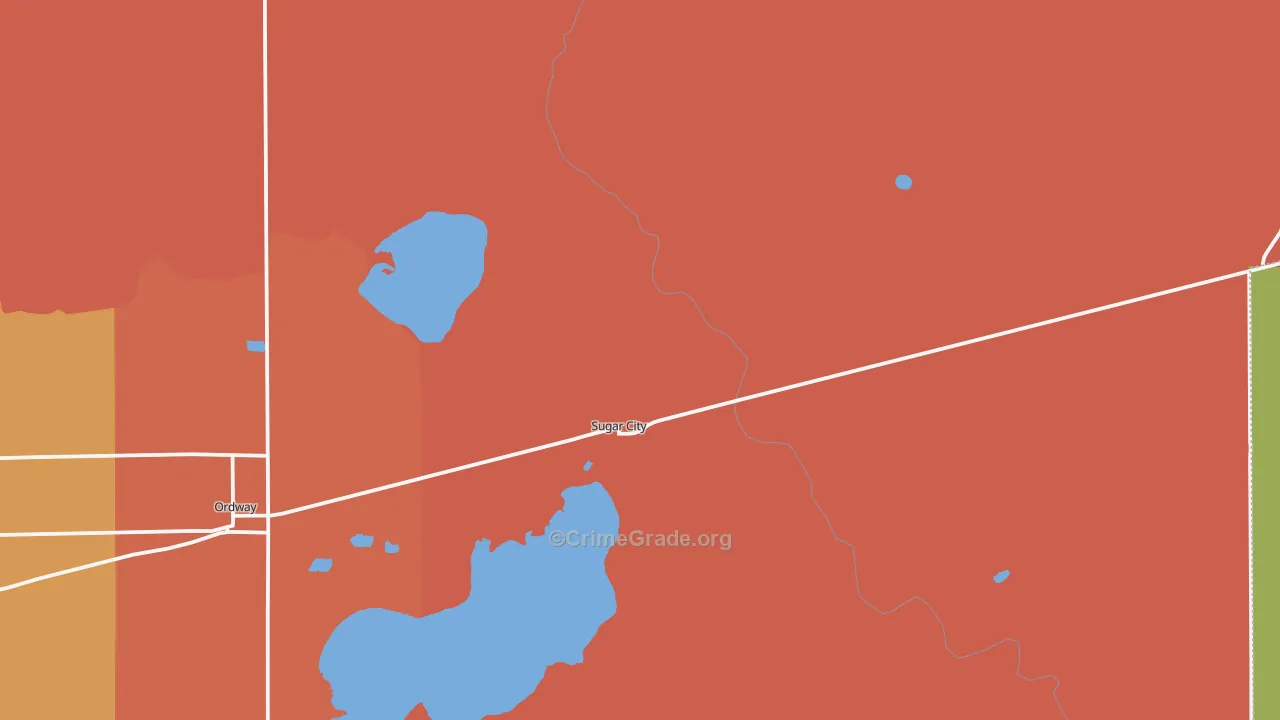 Sugar City, CO Map of Arson Rates