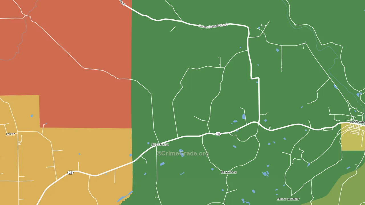 Sugar Hill, PA Map of Arson Rates