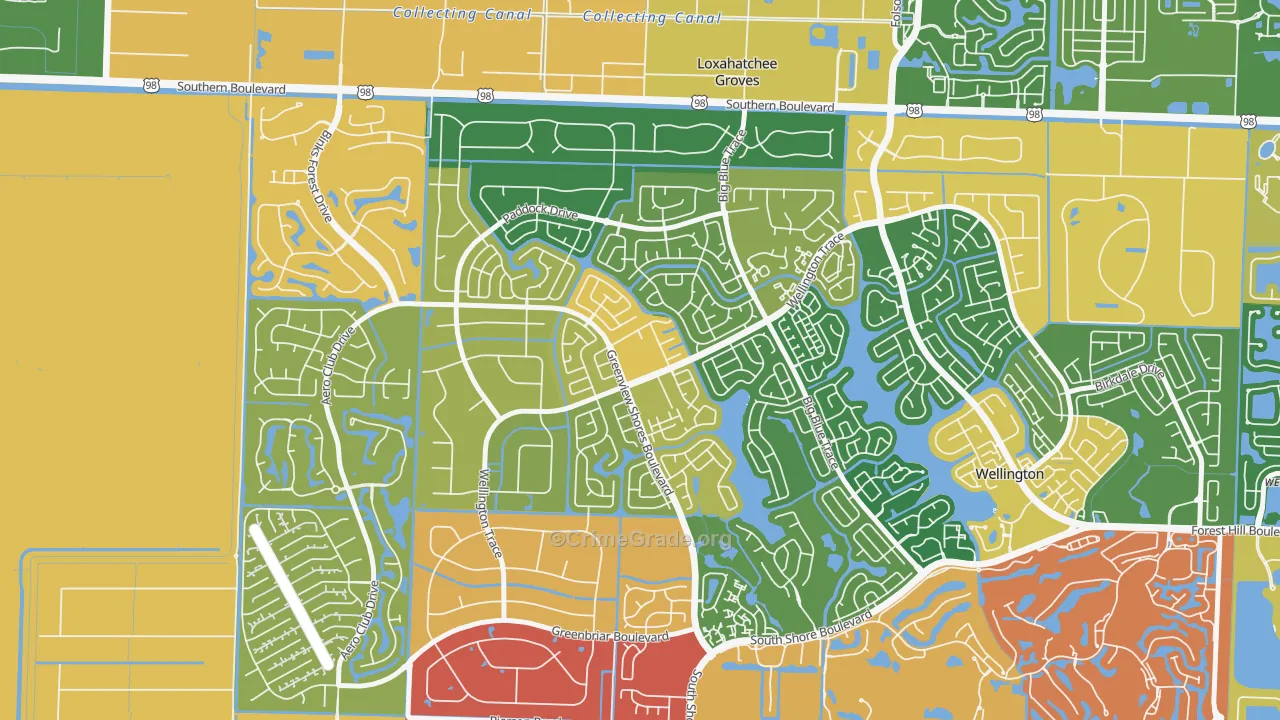 Sugar Pond Manor of Wellington, Wellington, FL Map of Arson Rates