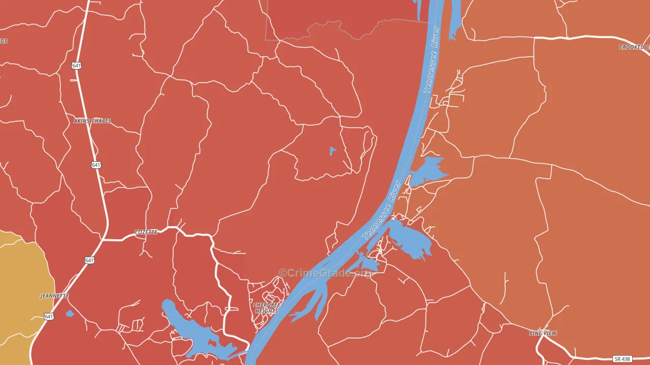 Sugar Tree, TN Map of Arson Rates