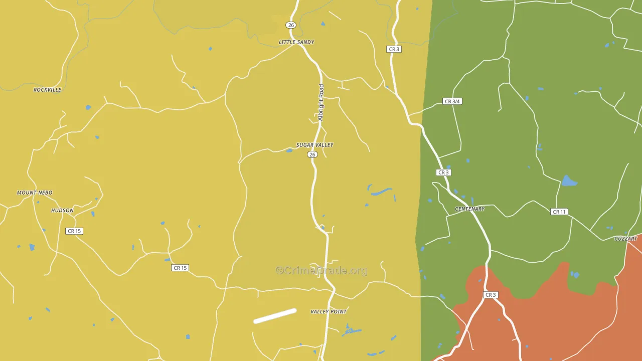 Sugar Valley, WV Map of Arson Rates