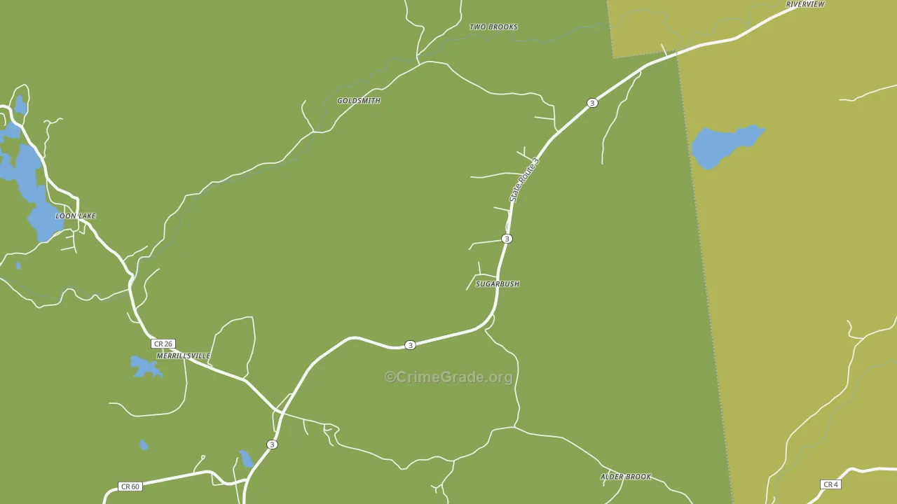 Sugarbush, NY Map of Arson Rates