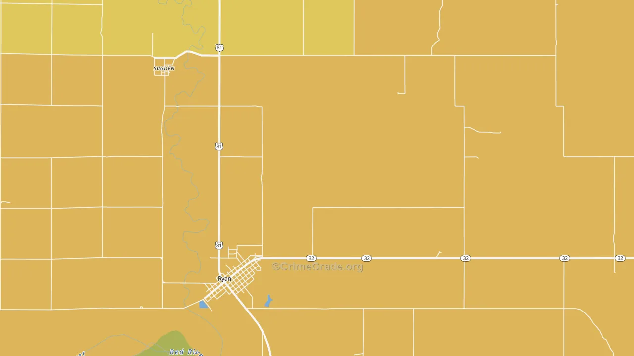Sugden, OK Map of Arson Rates