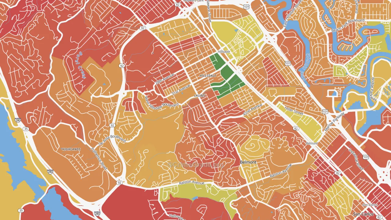 Sugerloaf, San Mateo, CA Map of Arson Rates