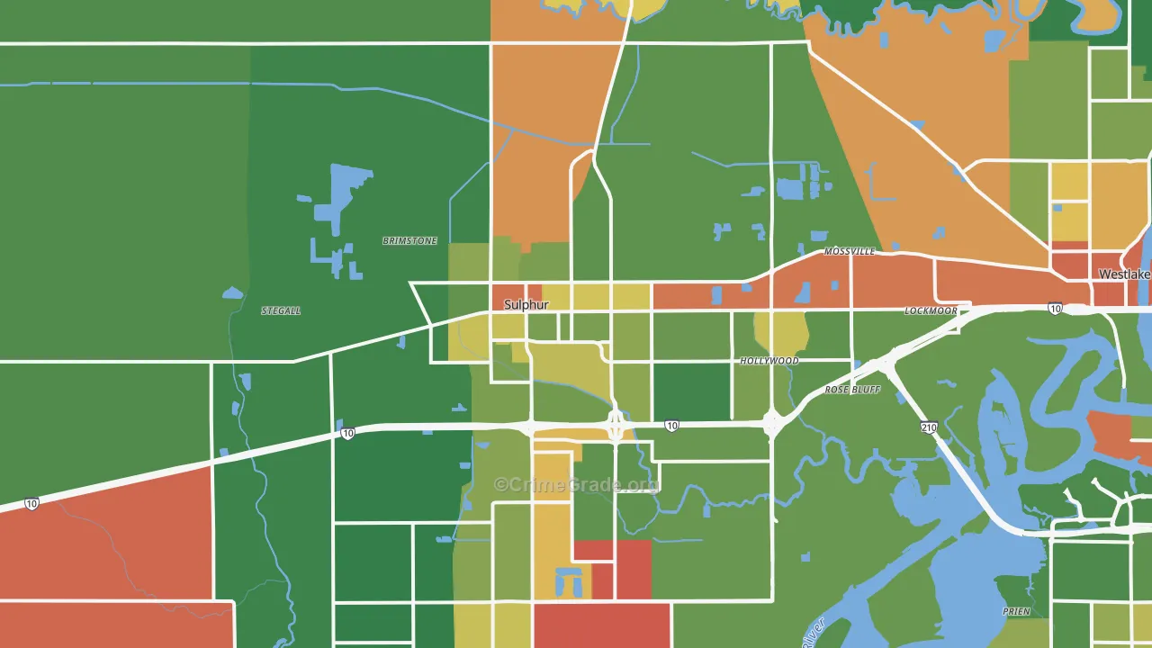 Sulphur, LA Map of Arson Rates