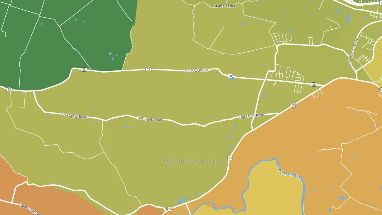 Sulphur Lick, OH Map of Arson Rates