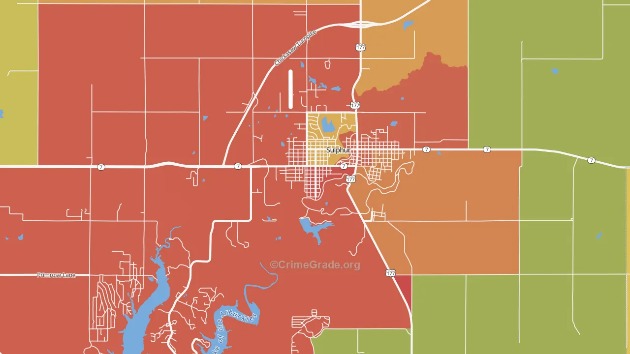 Sulphur, OK Map of Arson Rates