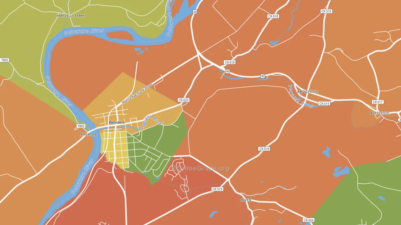 Summerfield, NJ Map of Arson Rates