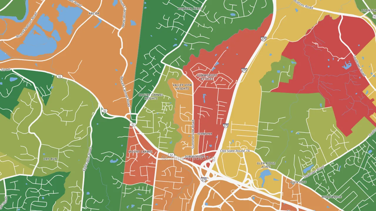 Summerside, Cincinnati, OH Map of Arson Rates