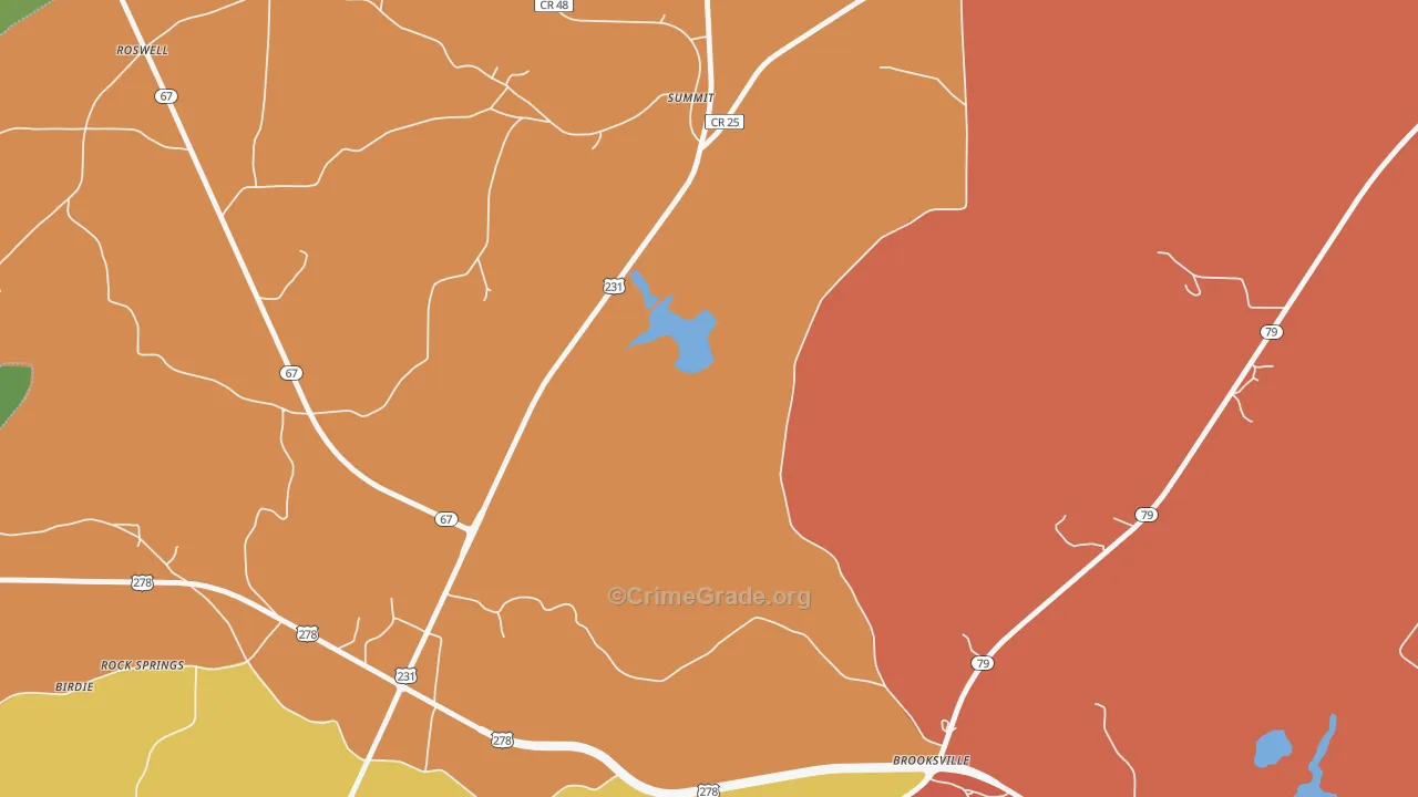 Summit, AL Map of Arson Rates