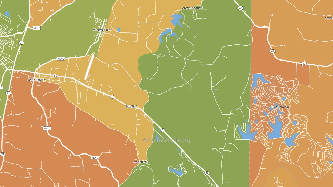 Summit, MO Map of Arson Rates