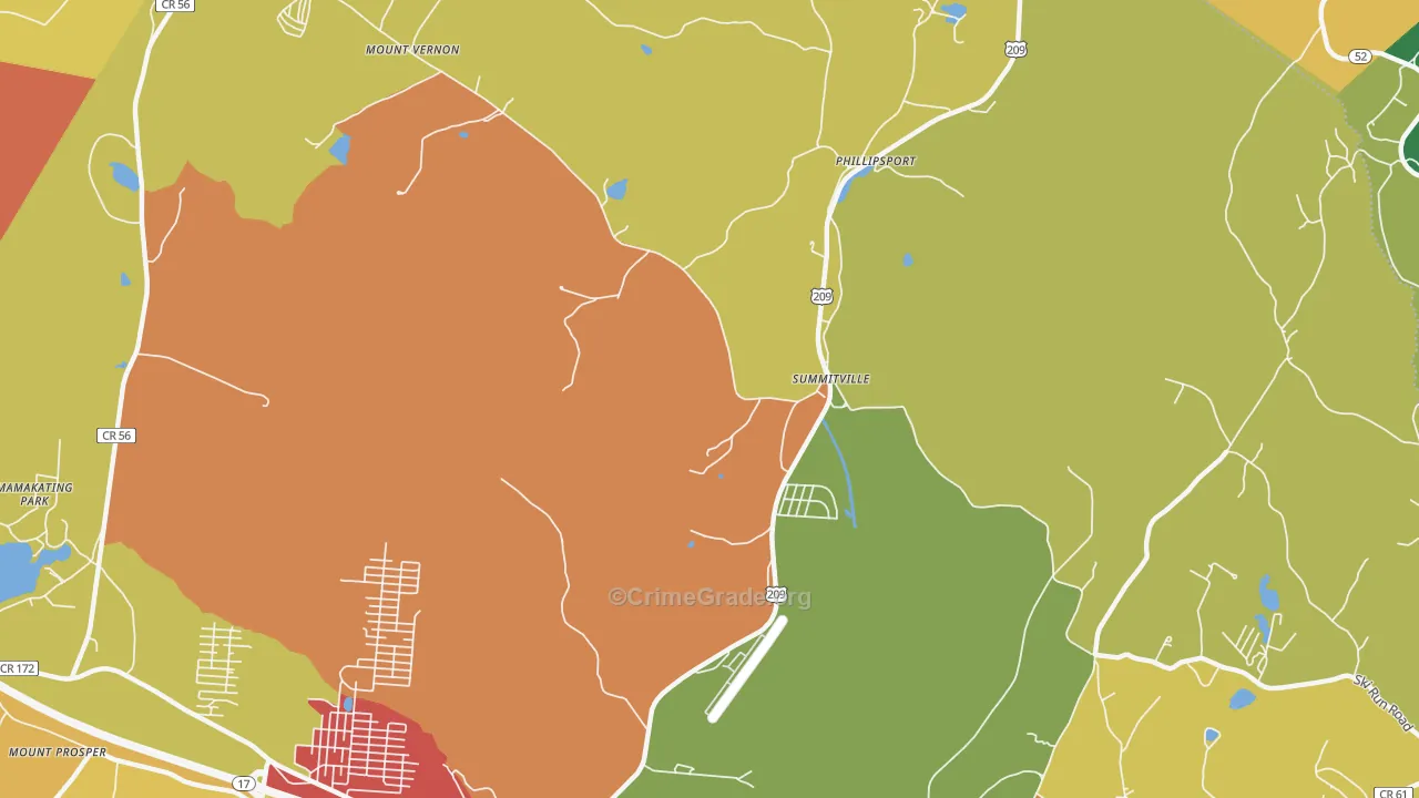 Summitville, NY Map of Arson Rates