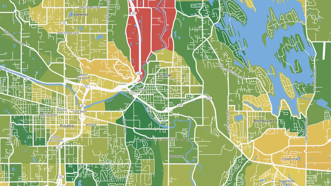 Sumner, WA Map of Arson Rates
