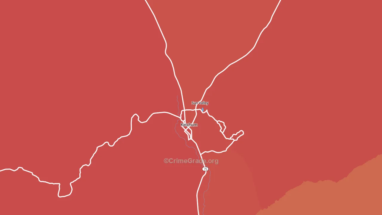 Sun Valley, ID Map of Arson Rates