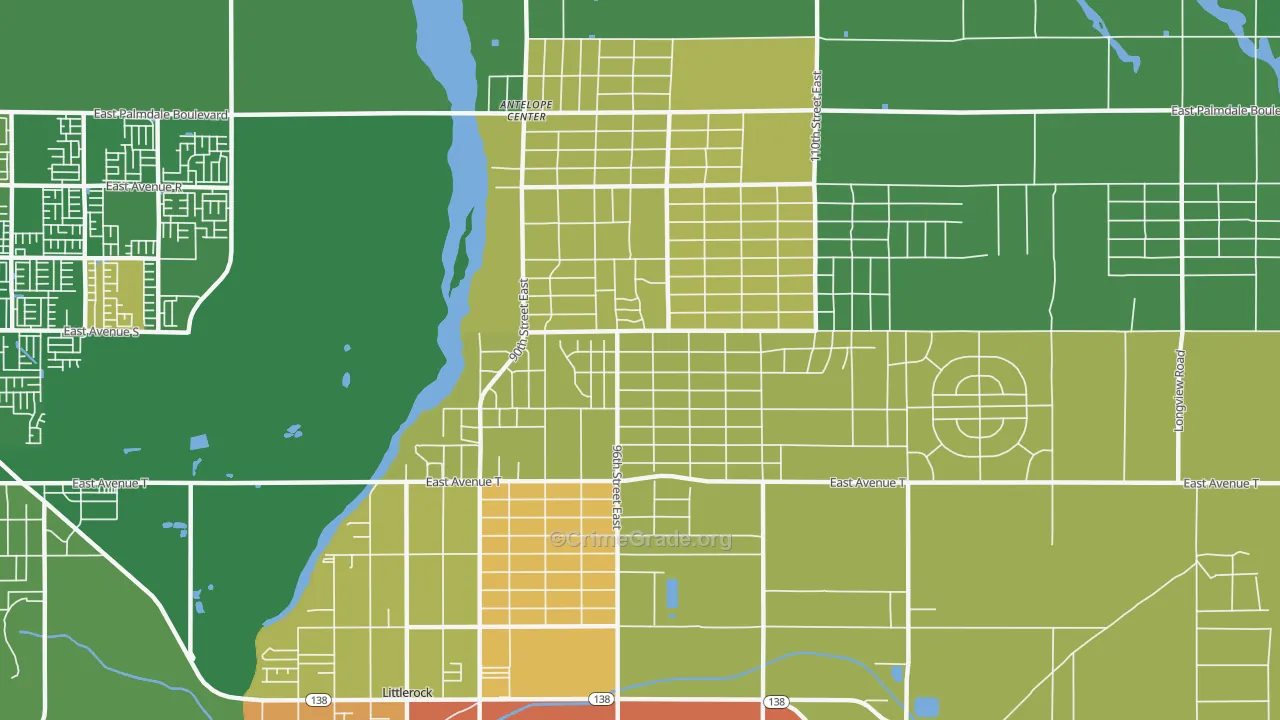 Sun Village, CA Map of Arson Rates