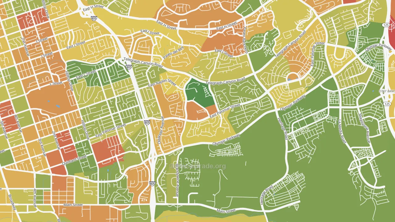 Sunbow, Chula Vista, CA Map of Arson Rates