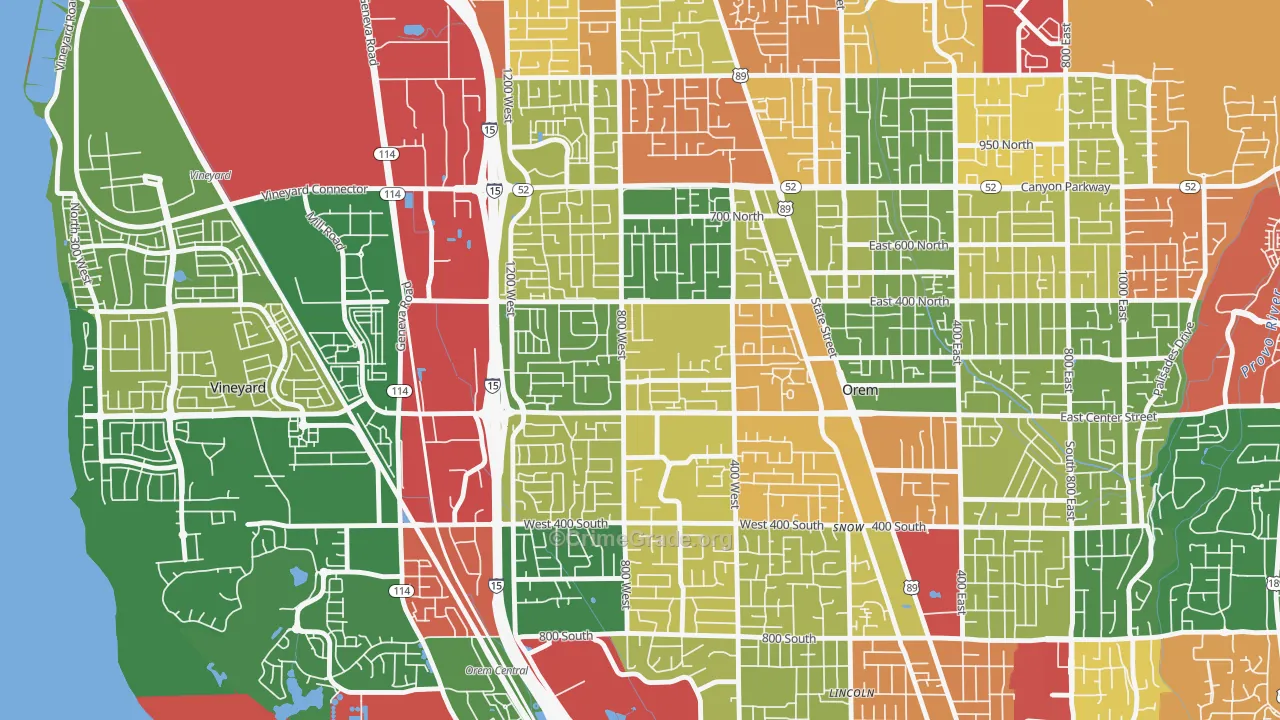 Suncrest, Orem, UT Map of Arson Rates